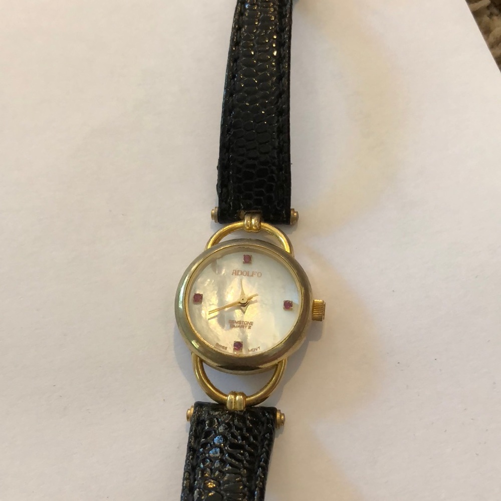 Adolfo golf watch with mother of pearl dial